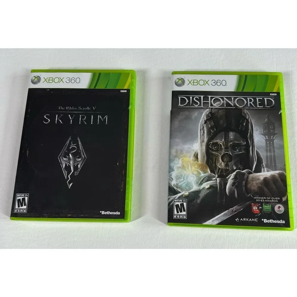 XBOX 360 DisHonored and‎ The Gider Scrools V Microsoft Bethesda